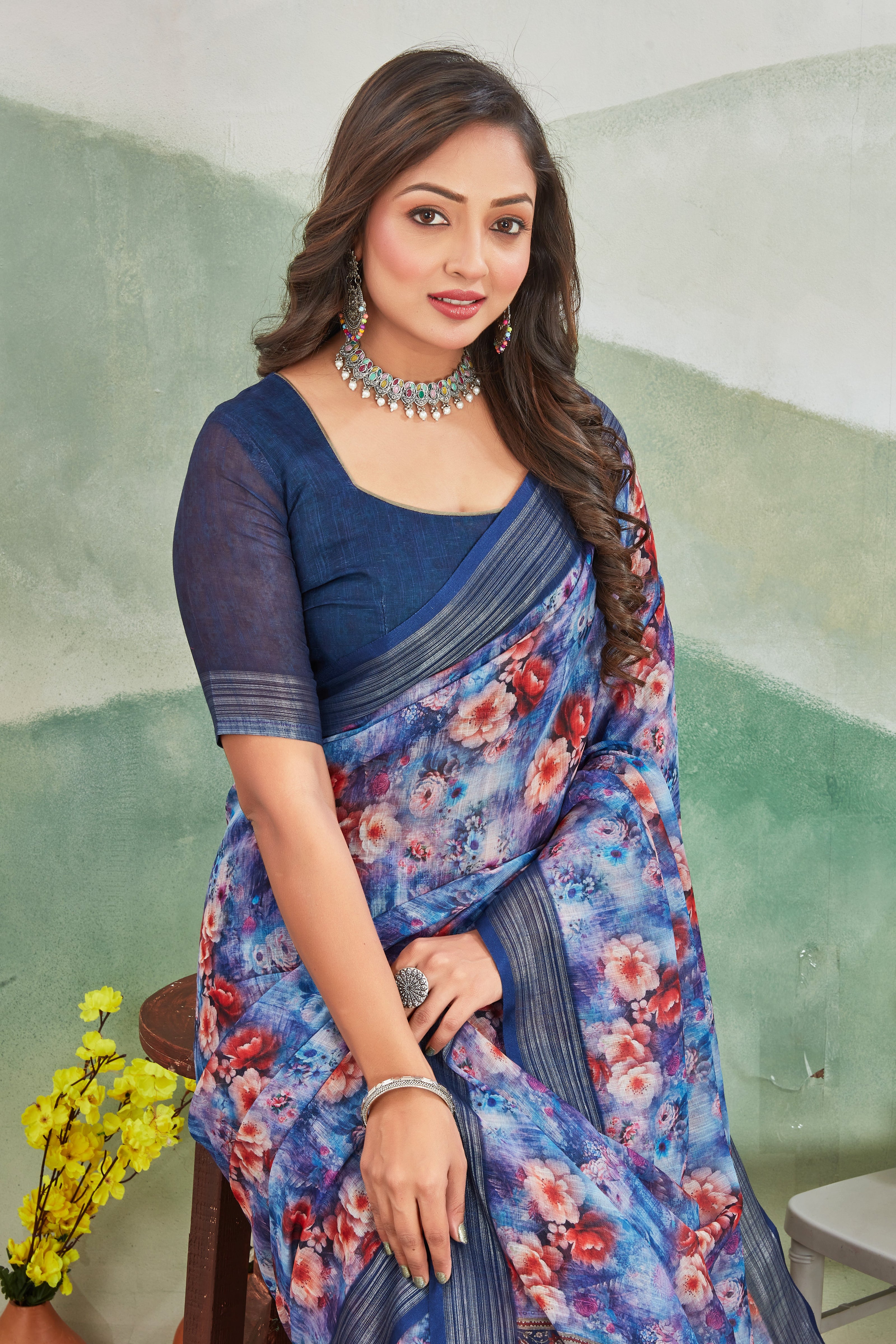 The Perfect Blue Blend Of Comfort And Elegance Linen Saree