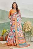 Art Meets Fabric in Digitally Printed Linen Sarees
