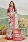Luxurious Linen Digital Print Multicolor Saree With Blouse