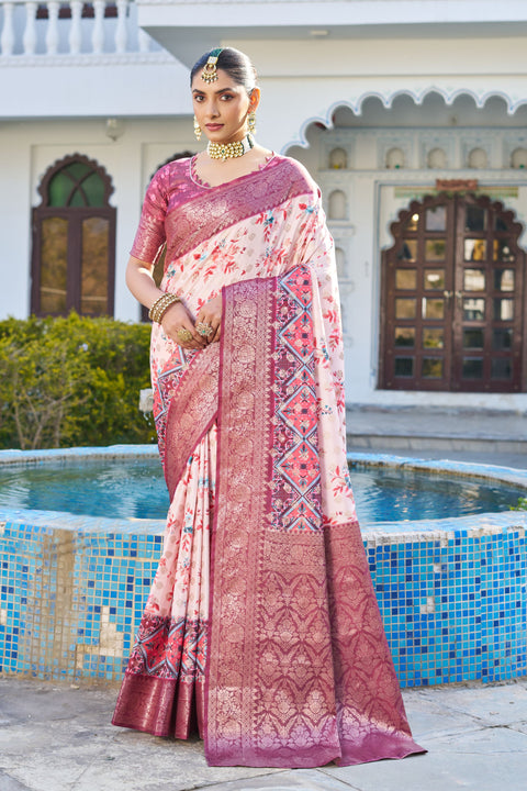 Artisan Elegance: Rich Pallu Raw Silk Sarees in Stunning Digital Prints