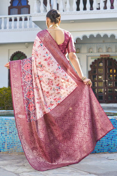 Artisan Elegance: Rich Pallu Raw Silk Sarees in Stunning Digital Prints