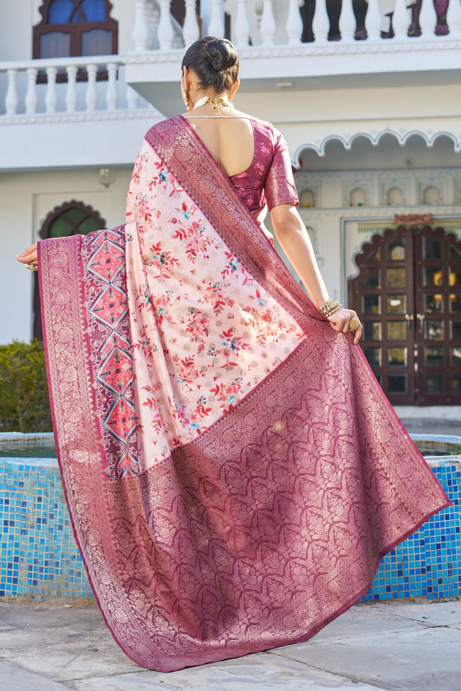 Artisan Elegance: Rich Pallu Raw Silk Sarees in Stunning Digital Prints