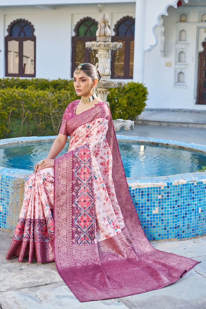 Artisan Elegance: Rich Pallu Raw Silk Sarees in Stunning Digital Prints