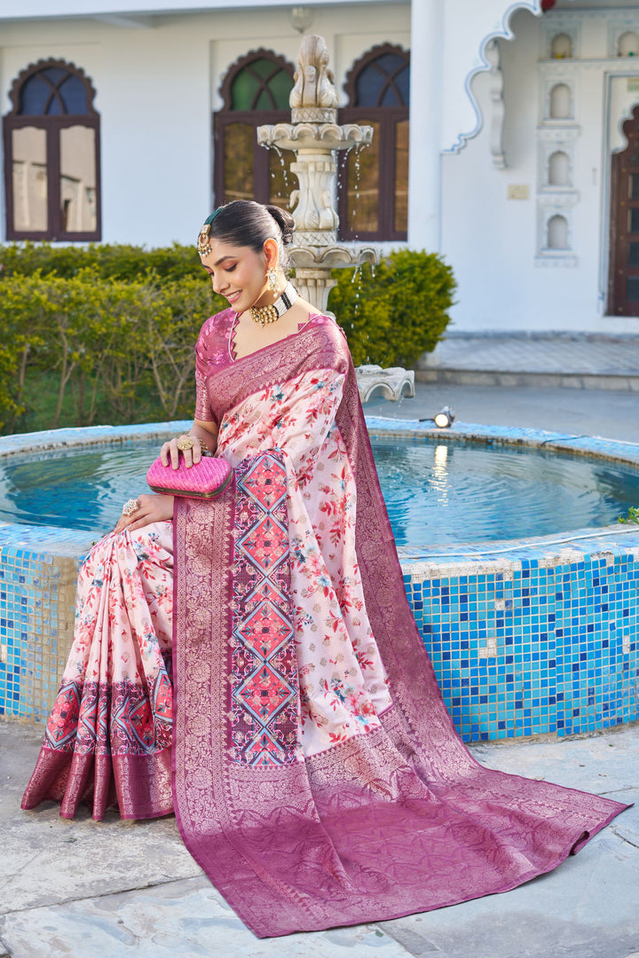 Artisan Elegance: Rich Pallu Raw Silk Sarees in Stunning Digital Prints
