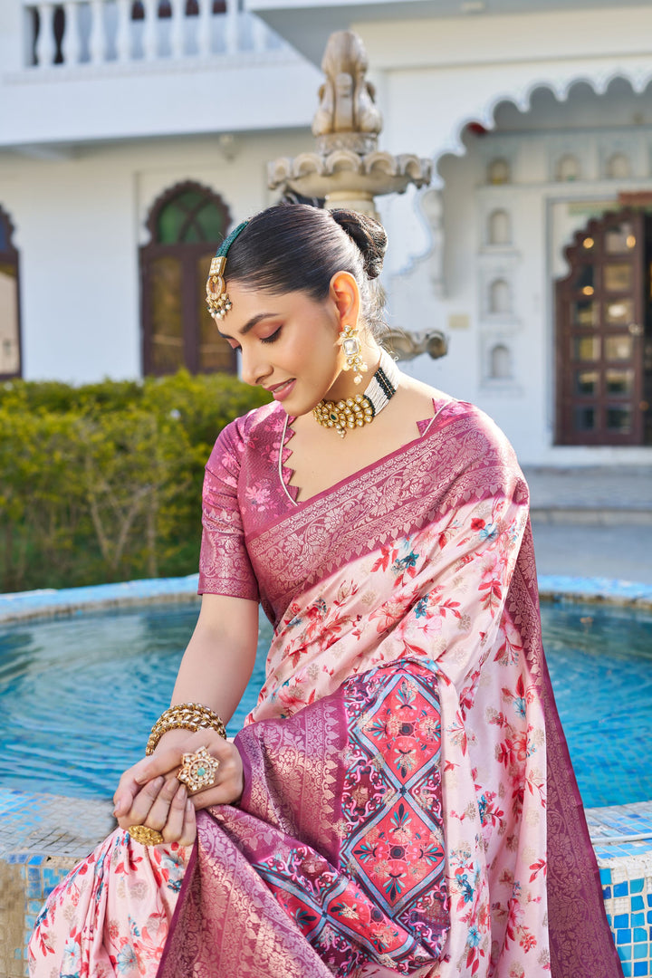 Artisan Elegance: Rich Pallu Raw Silk Sarees in Stunning Digital Prints