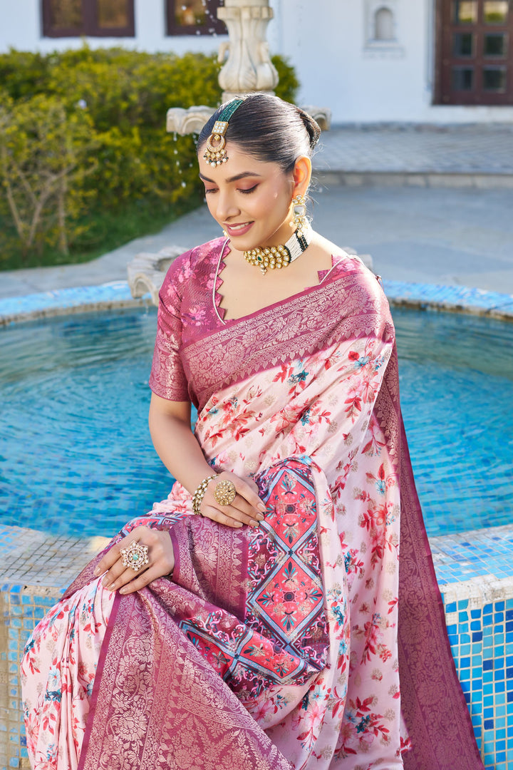 Artisan Elegance: Rich Pallu Raw Silk Sarees in Stunning Digital Prints