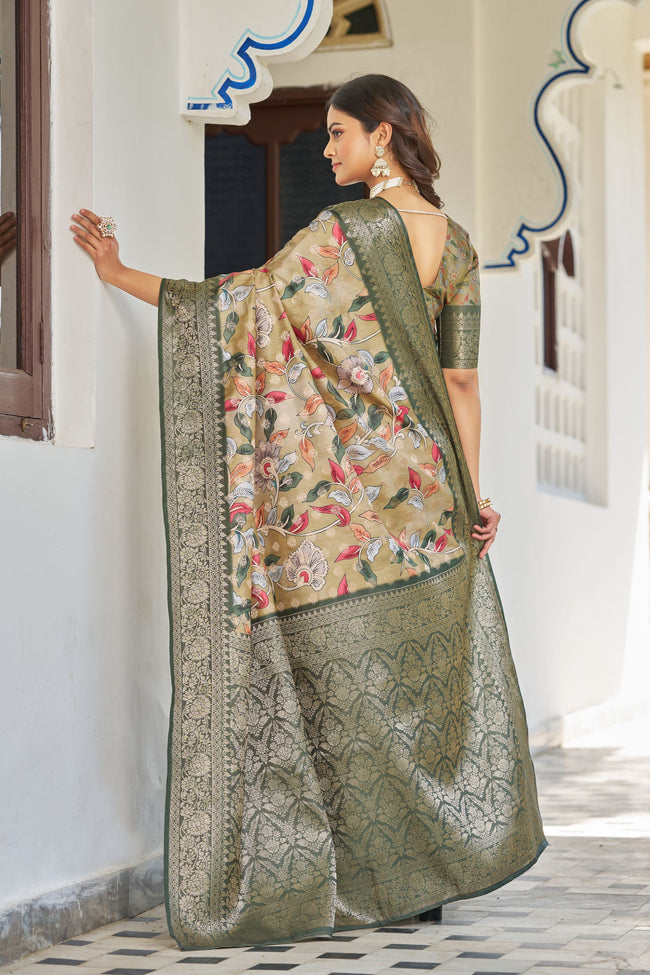 Shop Luxury: Handloom Raw Silk Sarees with Designer Digital Prints