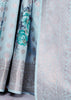 Stunning Sky Blue Shade Floral Print Viscose Saree