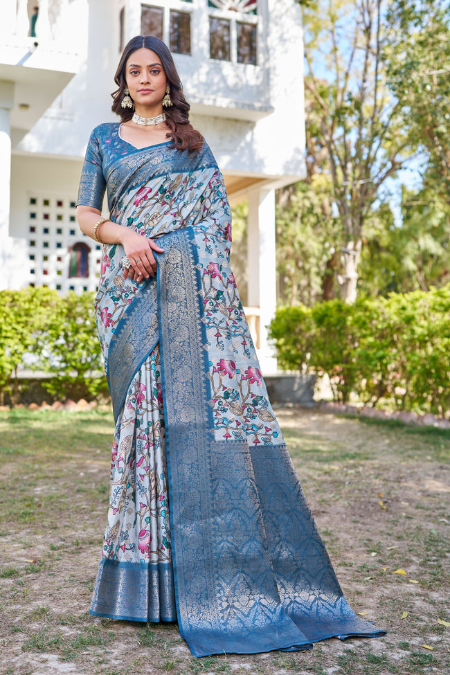 A Symphony of Silk: Explore Digital Printed Raw Silk Sarees Online
