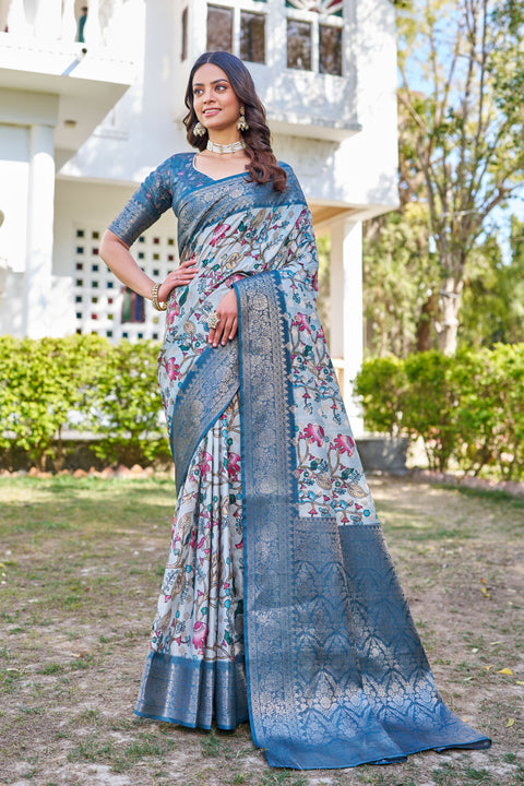 A Symphony of Silk: Explore Digital Printed Raw Silk Sarees Online