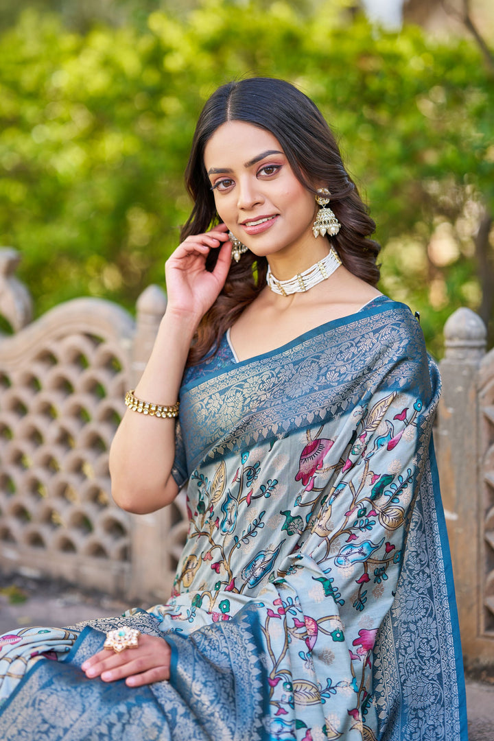 A Symphony of Silk: Explore Digital Printed Raw Silk Sarees Online