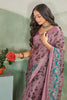 Elegant Digital Painted Light Purple Saree In Perfect For Special Occasions