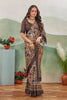 Light Brown Gujarati Style Satin Drape Classic Grace Saree