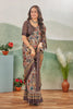 Light Brown Gujarati Style Satin Drape Classic Grace Saree
