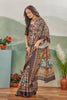 Light Brown Gujarati Style Satin Drape Classic Grace Saree