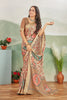 Abstract Digital Printed Beige Saree