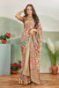 Abstract Digital Printed Beige Saree