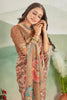 Abstract Digital Printed Beige Saree