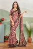 Maroon Pure Floral Digital Print A Fusion Of Tradition And Modern Art Saree