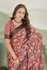 Maroon Pure Floral Digital Print A Fusion Of Tradition And Modern Art Saree