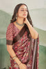Maroon Pure Floral Digital Print A Fusion Of Tradition And Modern Art Saree
