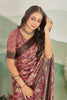 Maroon Pure Floral Digital Print A Fusion Of Tradition And Modern Art Saree