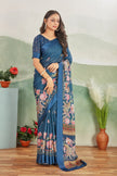 Navy Blue Latest Collection Of Digital Print Saree Perfect For All Occasions
