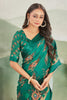 Digital Print Teal Saree A Perfect Blend Of Modern Art And Timeless Grace