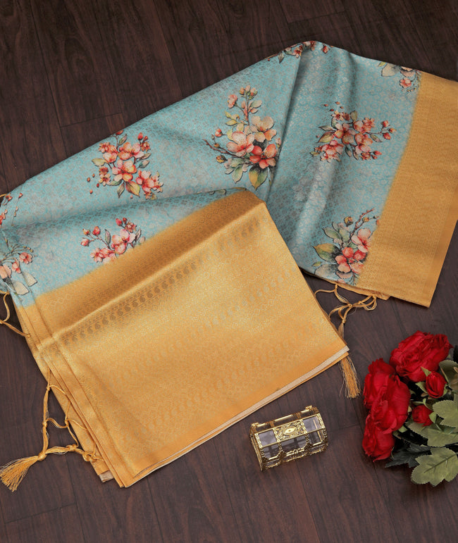 Ikkat Print Saree Soft Handloom Weave For Daily Elegance