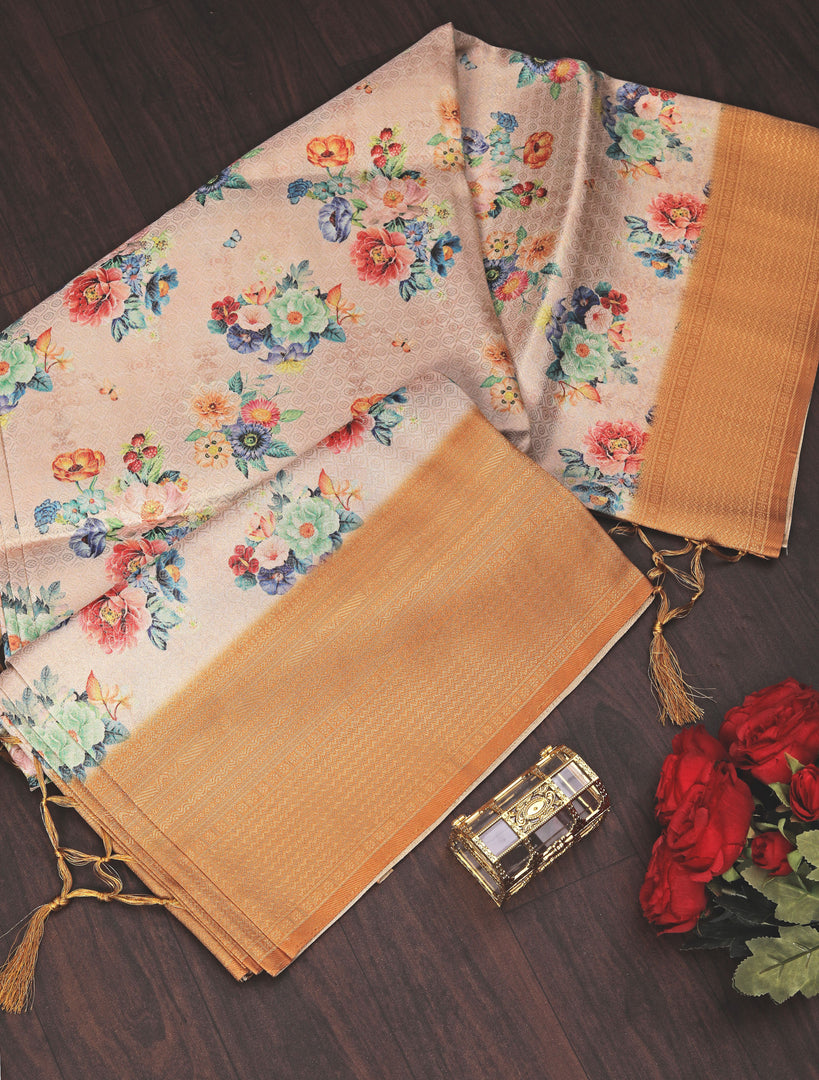 A tradition of softnesswith Softy Silk Saree a future of grace