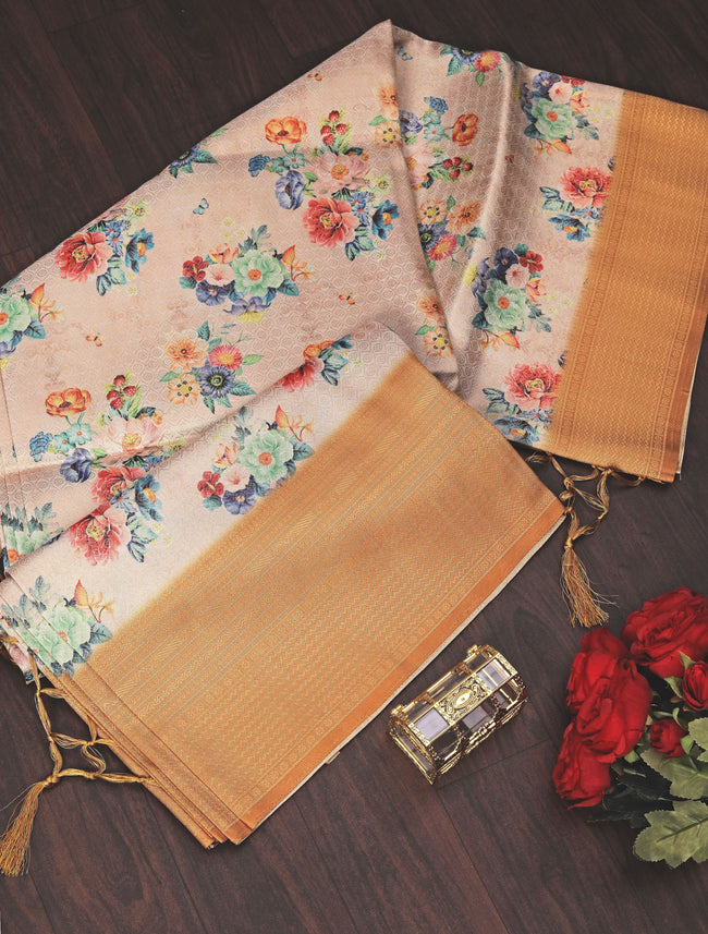 Artisanal Ikkat Print Saree Handloom Digital Design