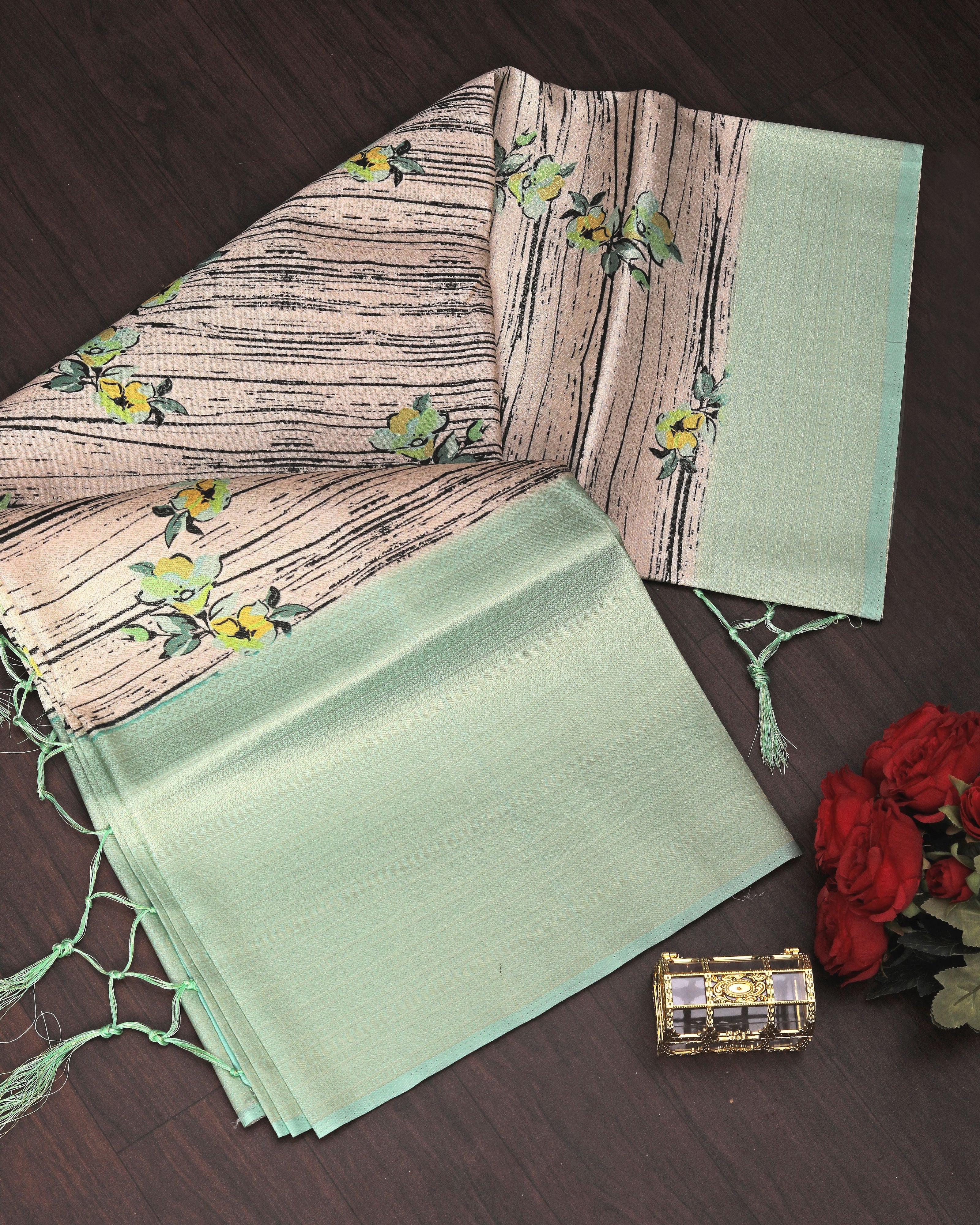 Modern Classic Ikkat Printed Saree Handloom Made