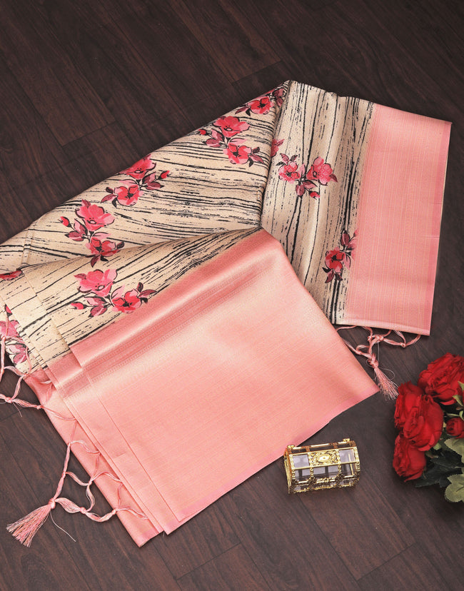 Cultural Ikkat Saree Digital Print Handloom Weaving