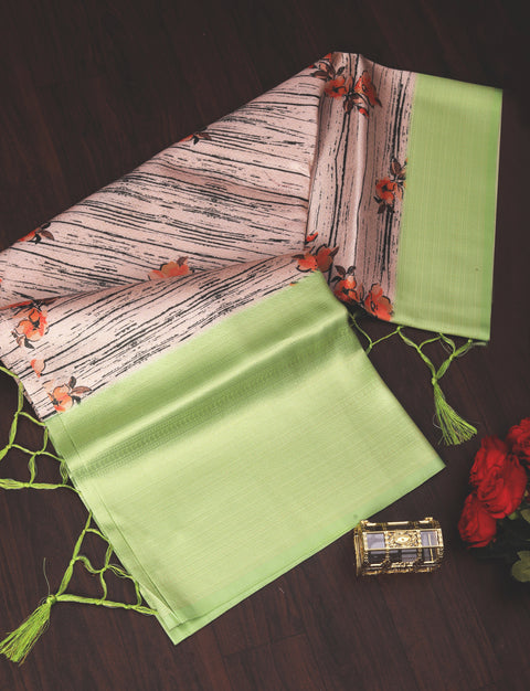 A Draped in Culture & Adorned with Beauty with Softy Silk Saree