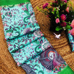 Sea Green Color Nylon Digital Printed Beautiful Saree