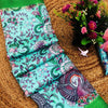 Sea Green Color Nylon Digital Printed Beautiful Saree