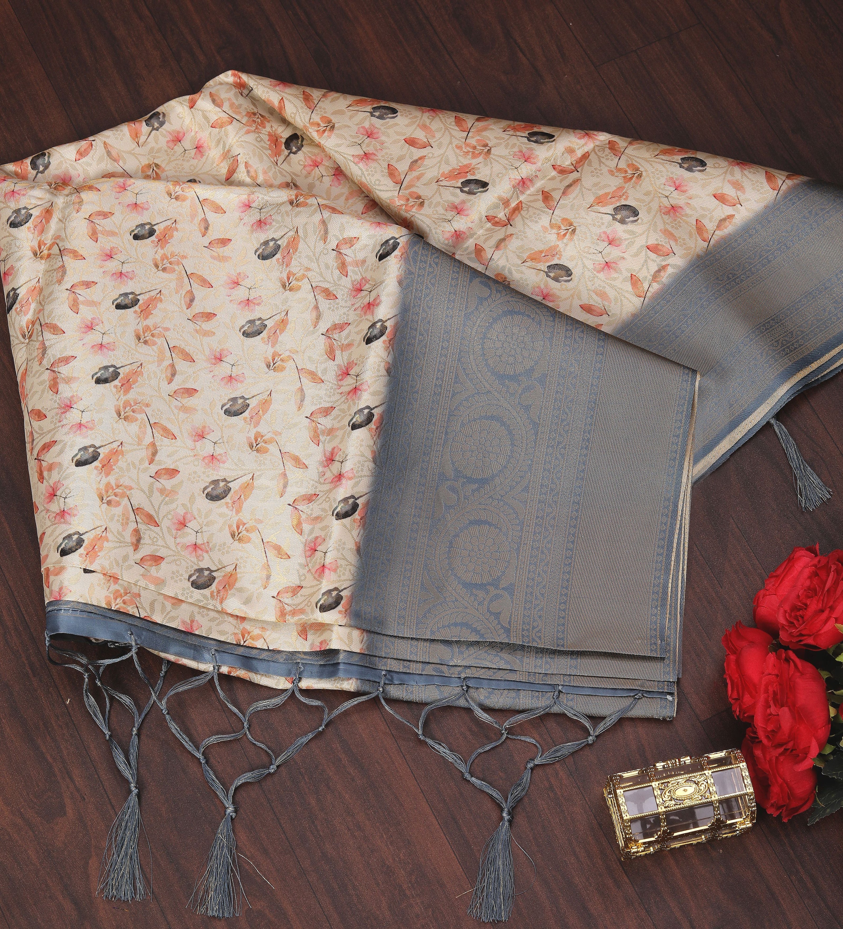 Festive Wear Kanchipuram Silk Saree Pure Handloom With Digital Artwork