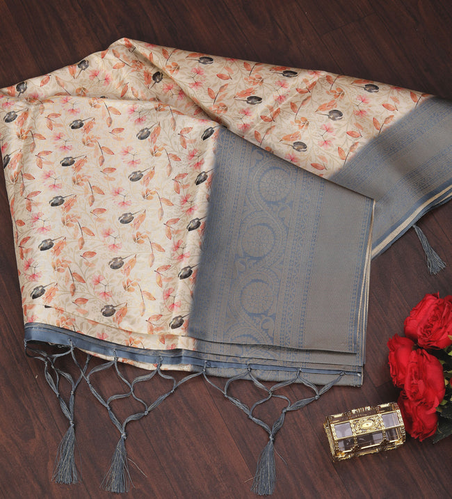 Festive Wear Kanchipuram Silk Saree Pure Handloom With Digital Artwork