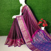 Silk Symphony Graceful Purple Zari Woven Saree With Printed Base And Patola Blouse