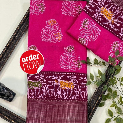 Digital Elegance Enriching Rani Fancy Silk Saree