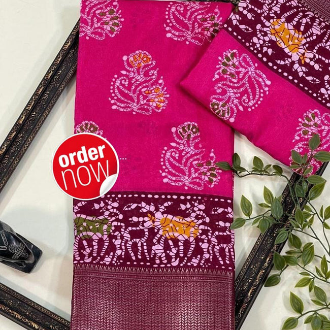 Digital Elegance Enriching Rani Fancy Silk Saree