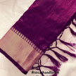 Purple Moonlight Chiffon Zari Saree In Handloom Galaxy Silk Finish