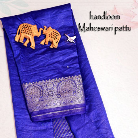 Golden Touch Blue Soft Tissue Silk Saree With Weaving Detail