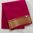 Premium Red Mysore Plain Silk Saree With Gold Zari Edge And Blouse Fabric