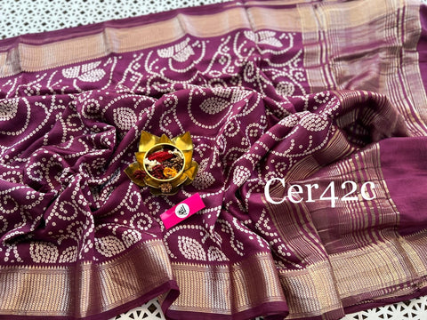 Fascinate Maroon Fancy Bandhani Print Saree