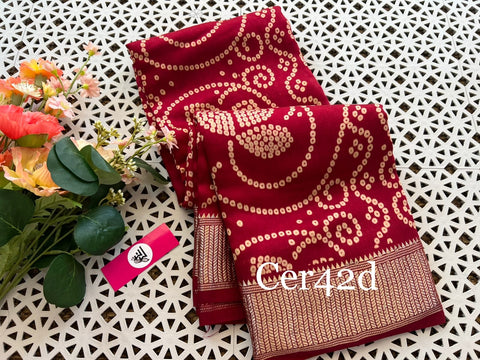 Alluring Pink Soft silk Bandhani Print Saree