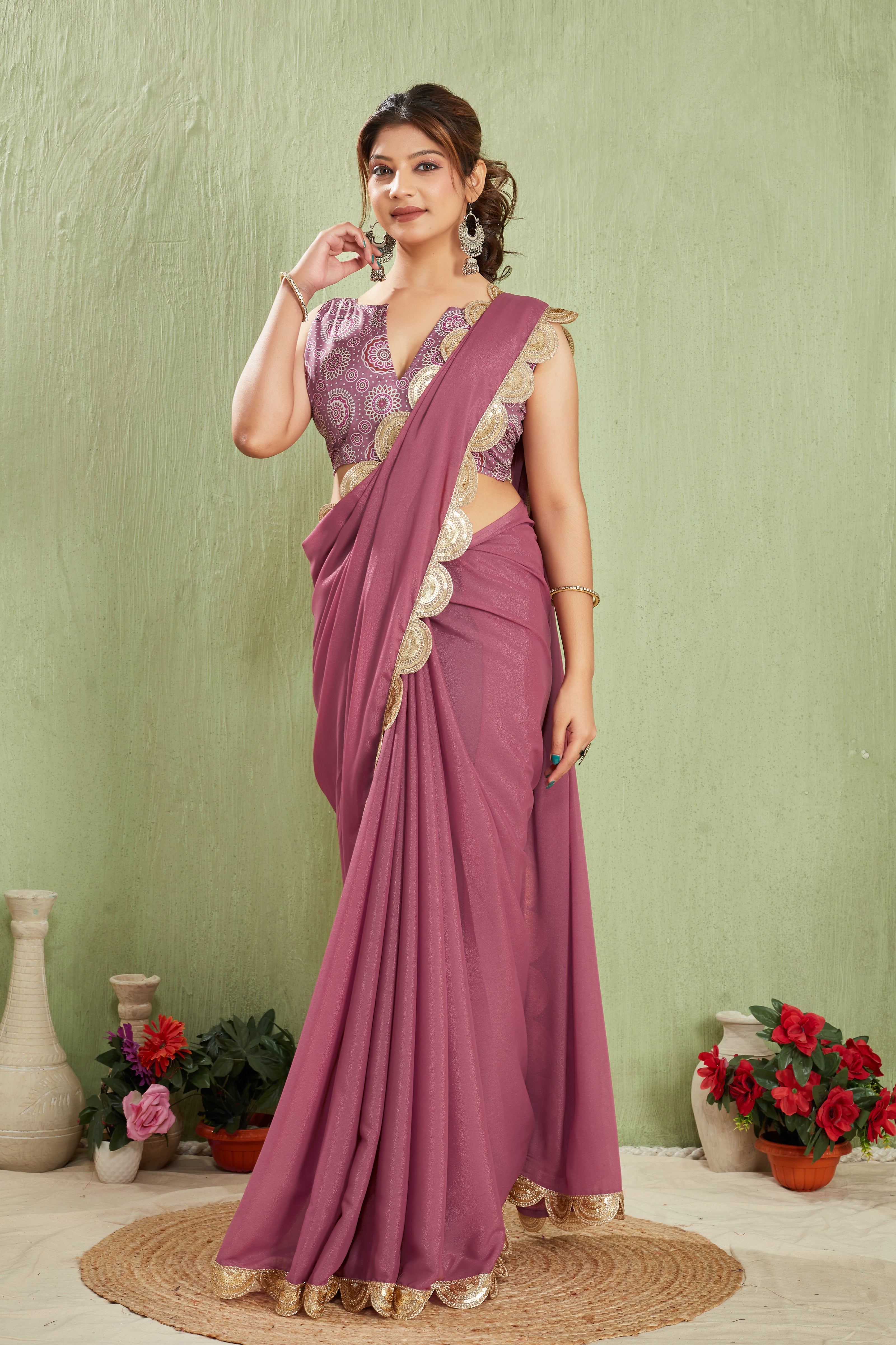 Fancy Lace Border Tissue Silks for Every Occasion