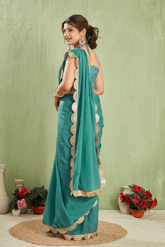 Glam Up with Tissue Silk Sarees & Fancy Lace Edges
