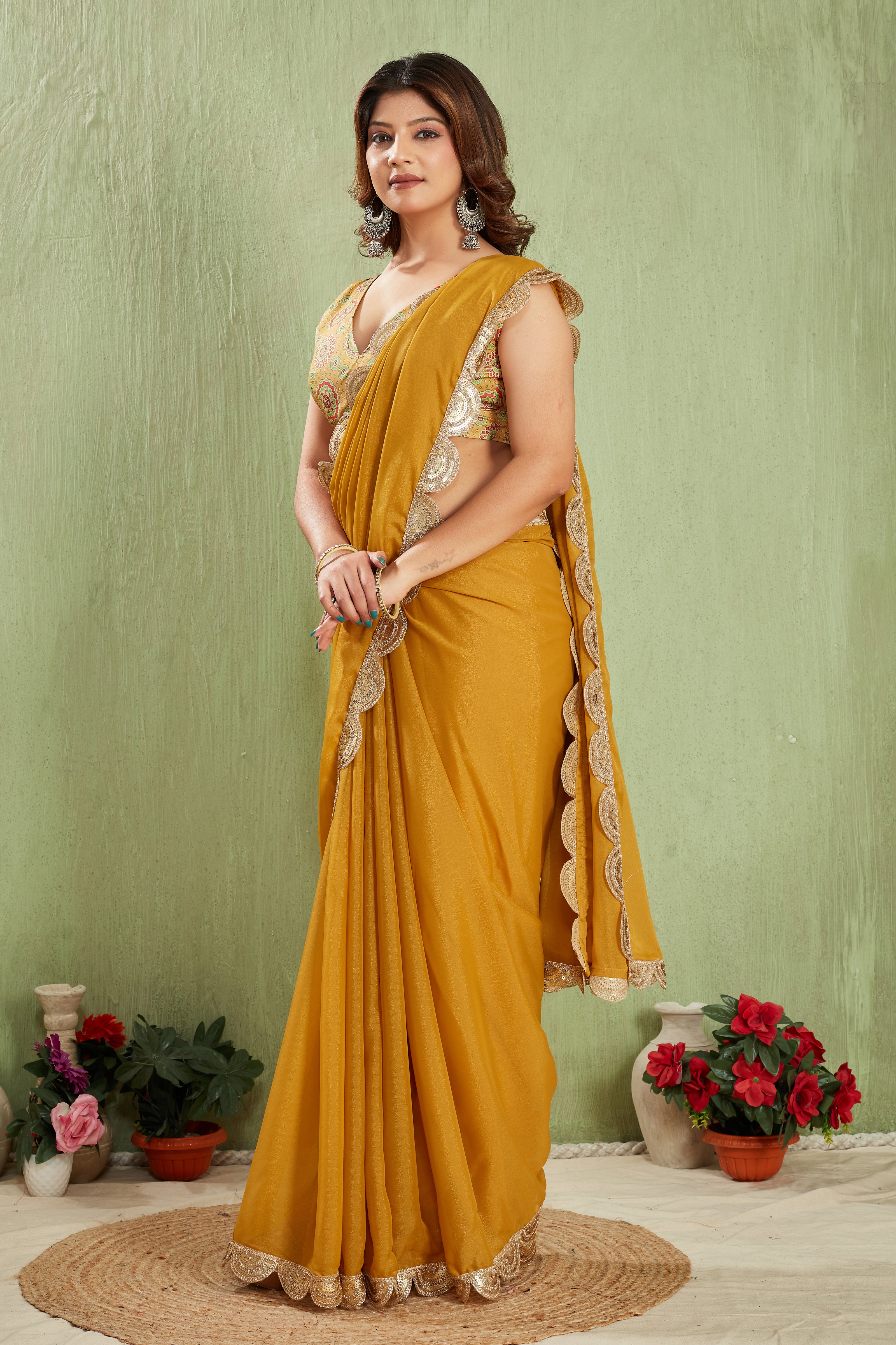 '- Explore Our Collection of Soft Tissue Silk with Lace Embellishments