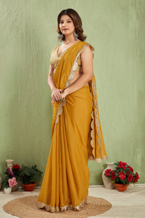 '- Explore Our Collection of Soft Tissue Silk with Lace Embellishments